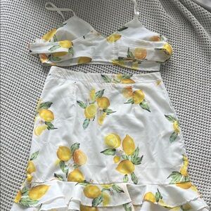 Lemon Print Two-Piece Set